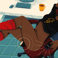 remote worker solo sex position